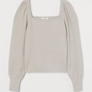 H&M Taupe Women’s Puff-sleeved Sweater